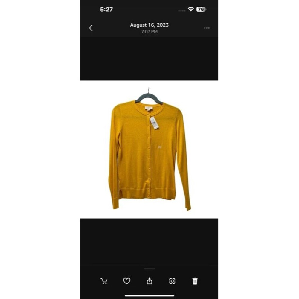 NWT Ladies Mustard Loft XS Lightweight Cardigan